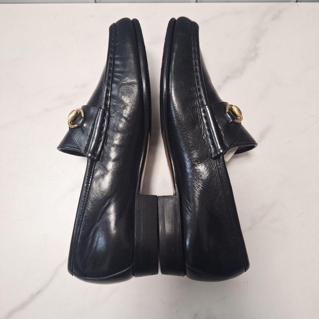 GUCCI グッチ ローファー 23 ホースビット ゴールド レザー ブラック