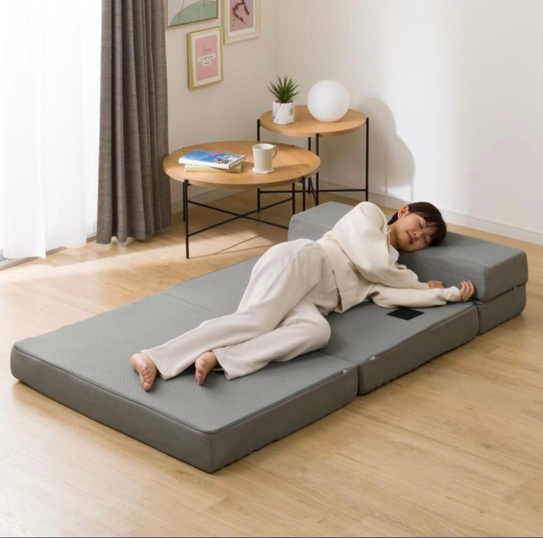 折りたたみマットレス シングル グレー