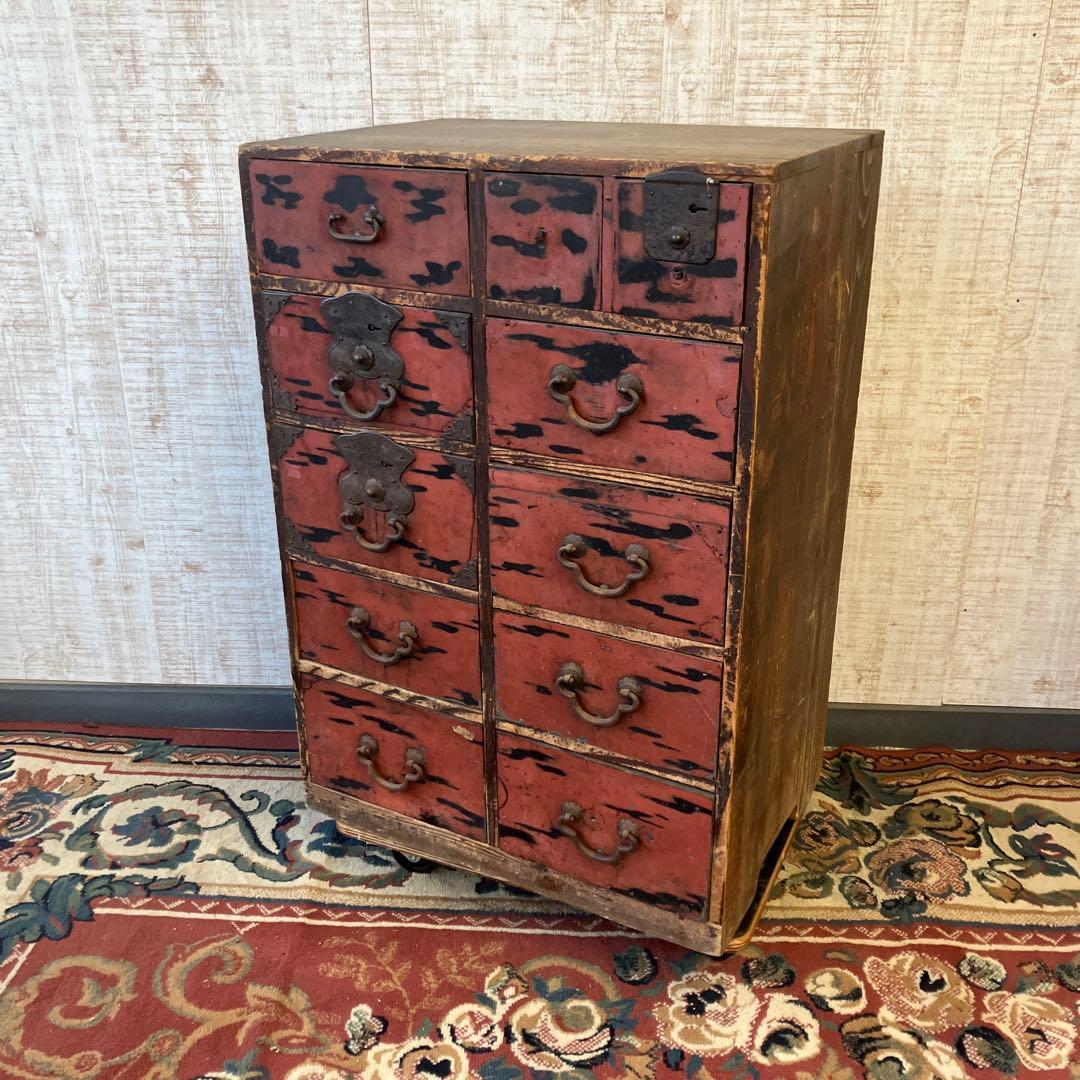 昭和レトロ 古家具 木製箪笥 薬箱 古道具 茶箪笥 ビンテージ ヴィンテージ