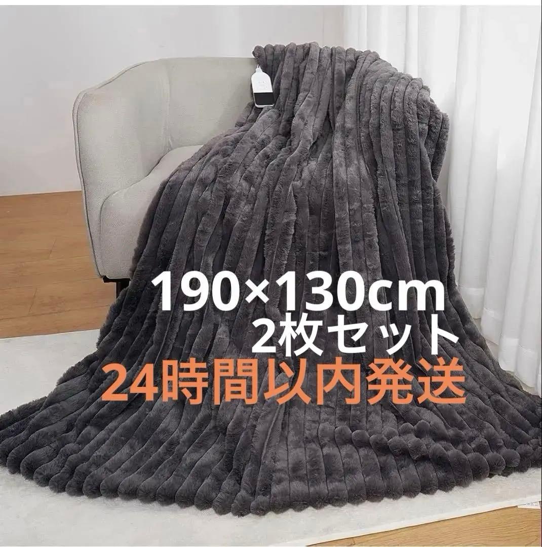 2個セット電気毛布 ふわとろ ラビットファー調 掛け敷き兼用 190×130cm