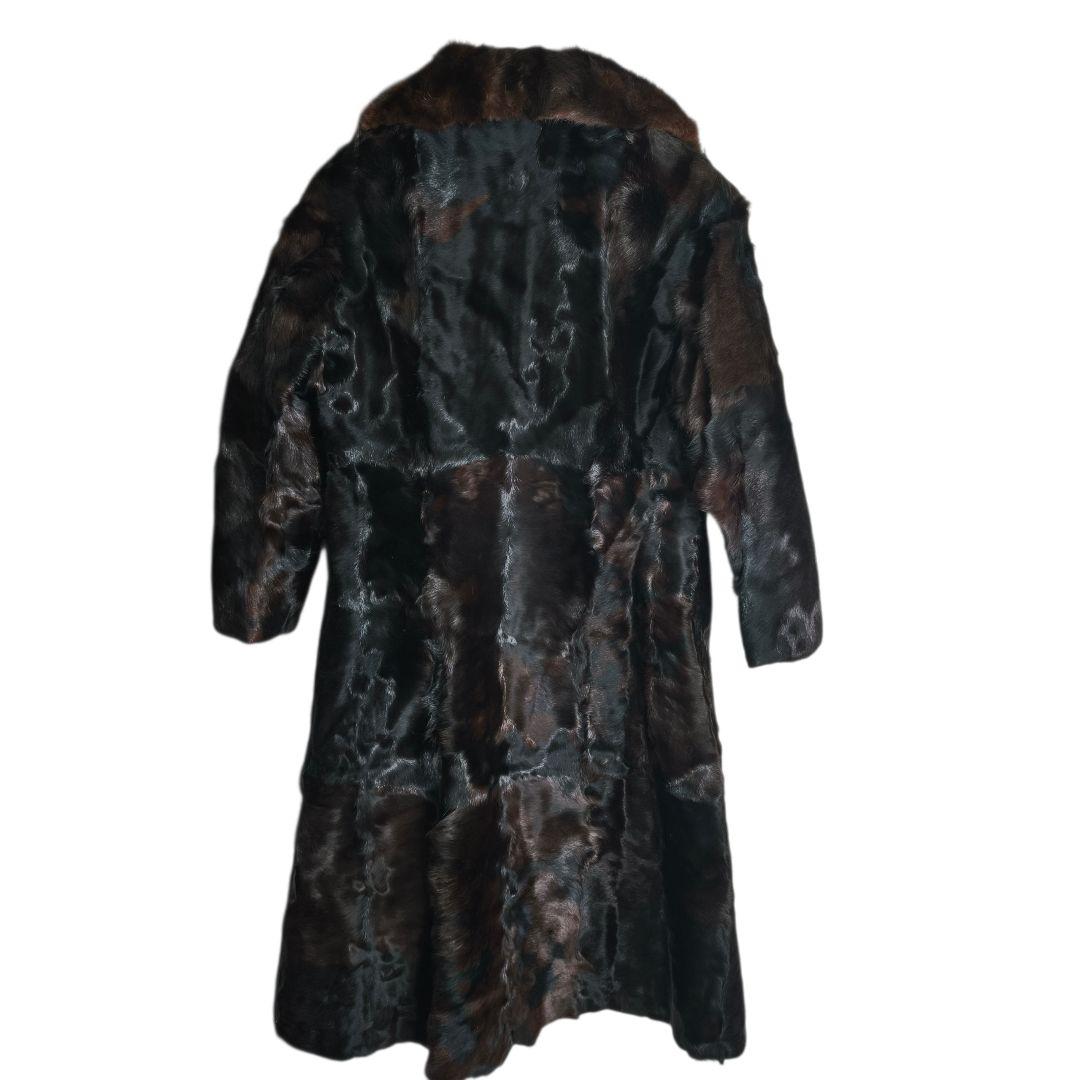 【美品 高級◎】総丈105 毛皮 ロング ファーコート 女優襟 極暖 XL