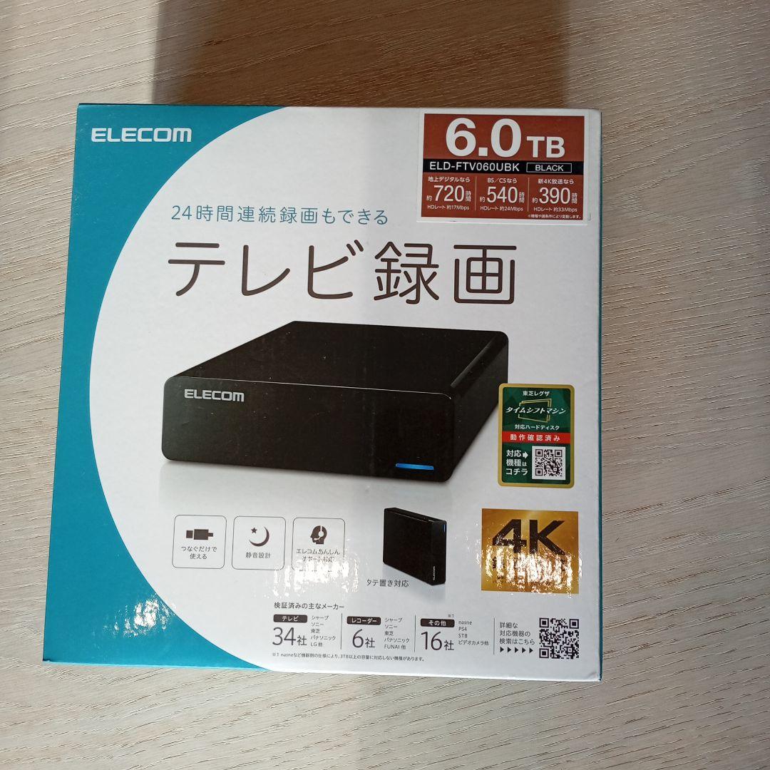 ELECOM 6TB 外付けHDD ELD-FTV060UBK
