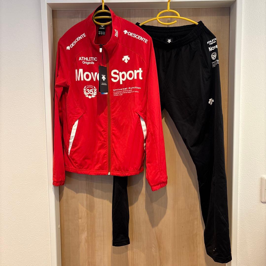 DESCENTE Move Sport 赤黒ジャージ上下セットアップ 上M 下L