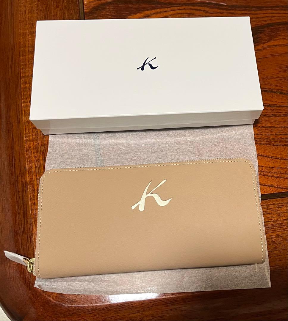キタムラ　ロゴ ベージュ レザー 長財布