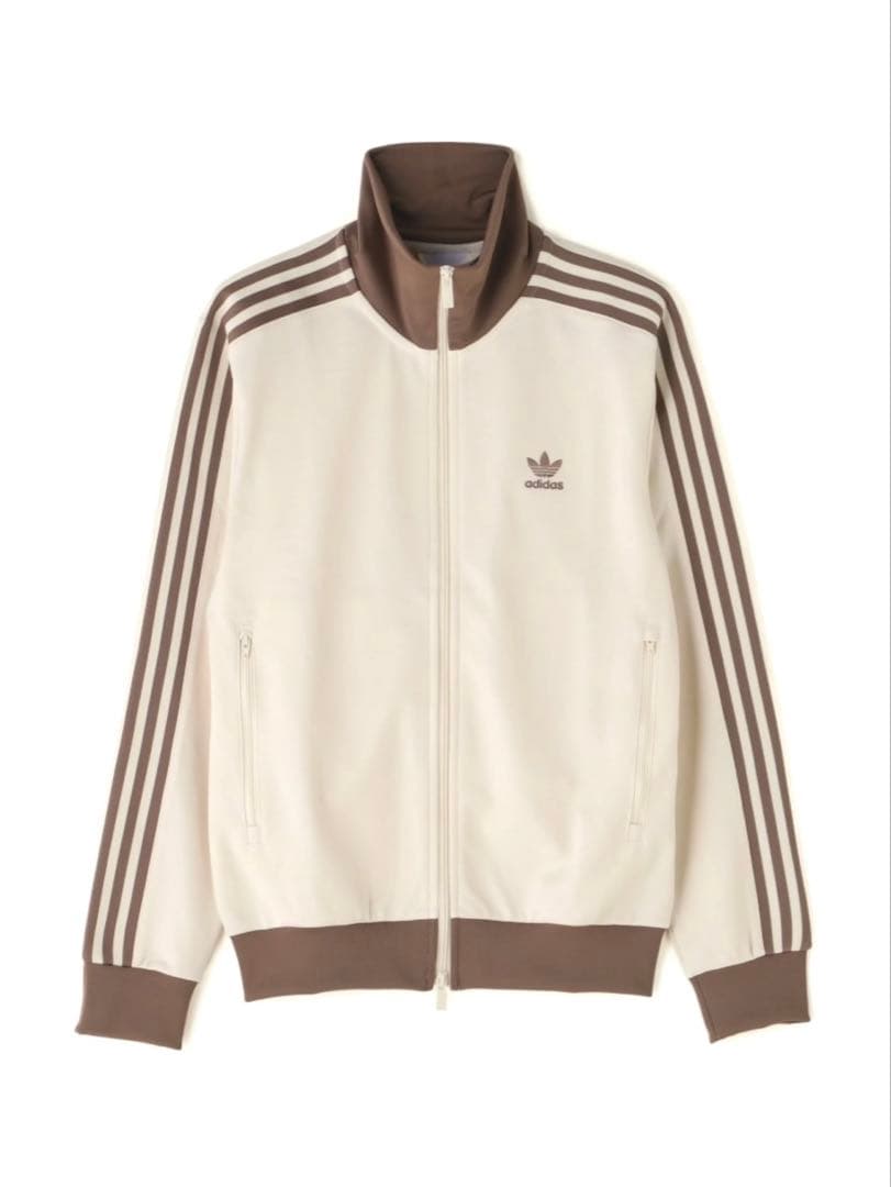 adidas アディダス 刺繍 トラックジャケット ジャージ ブラウンベージュ3