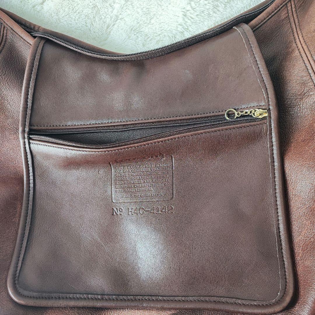USA製OLD COACHハーフムーンワンショルダーバッグブラウン本革メンズ可