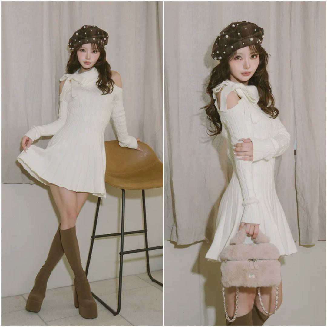 Darich《ダーリッチ》アメスリフレアニットミニワンピース IVO Ｓ