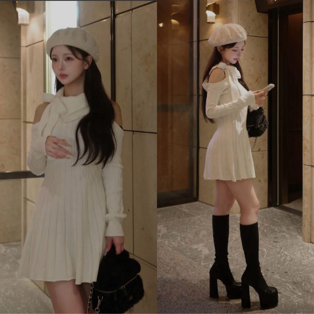 Darich《ダーリッチ》アメスリフレアニットミニワンピース IVO Ｓ