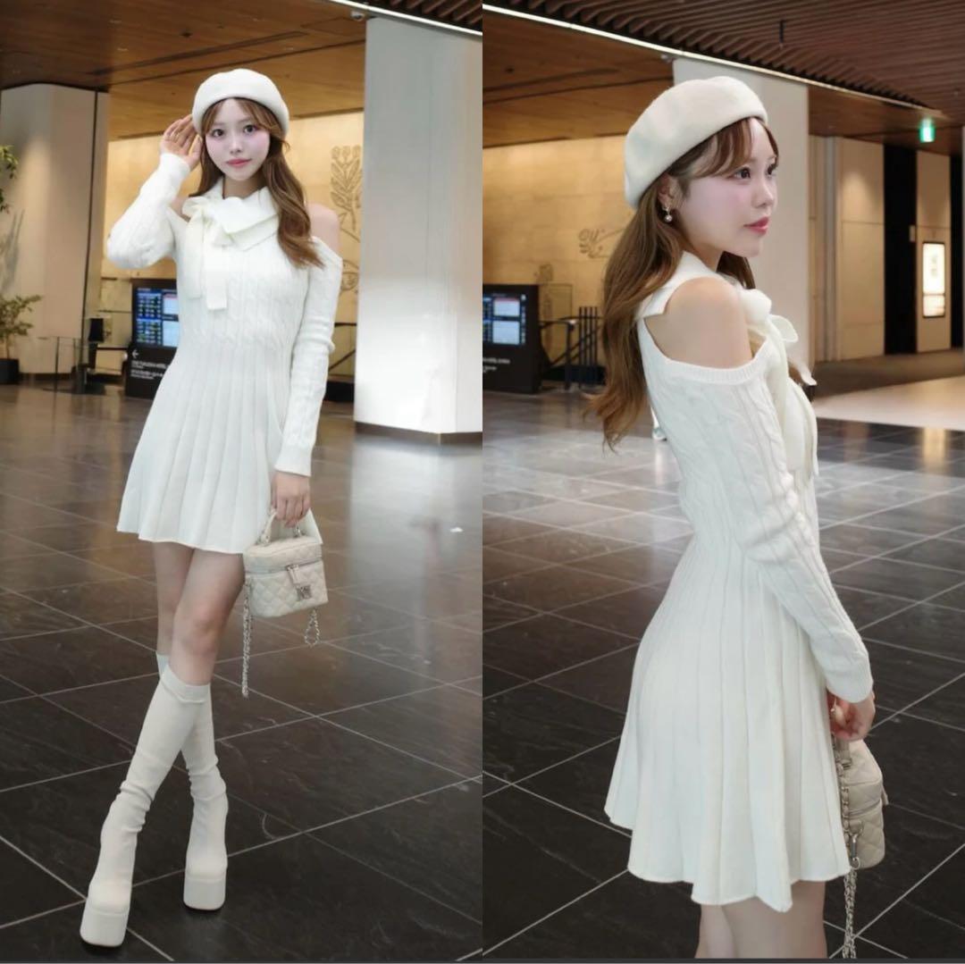 Darich《ダーリッチ》アメスリフレアニットミニワンピース IVO Ｓ