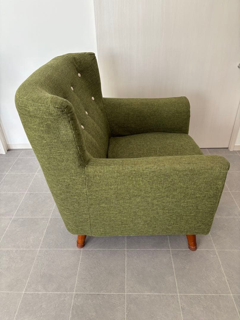 グリーンファブリック 1人掛けソファ 送料込み