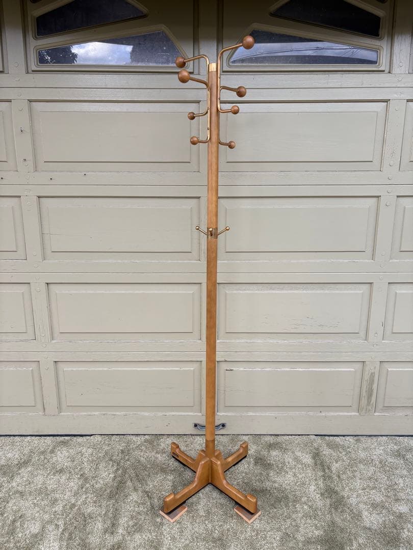 カリモク コートハンガー ポールハンガー アンティーク調 ハンガーラック