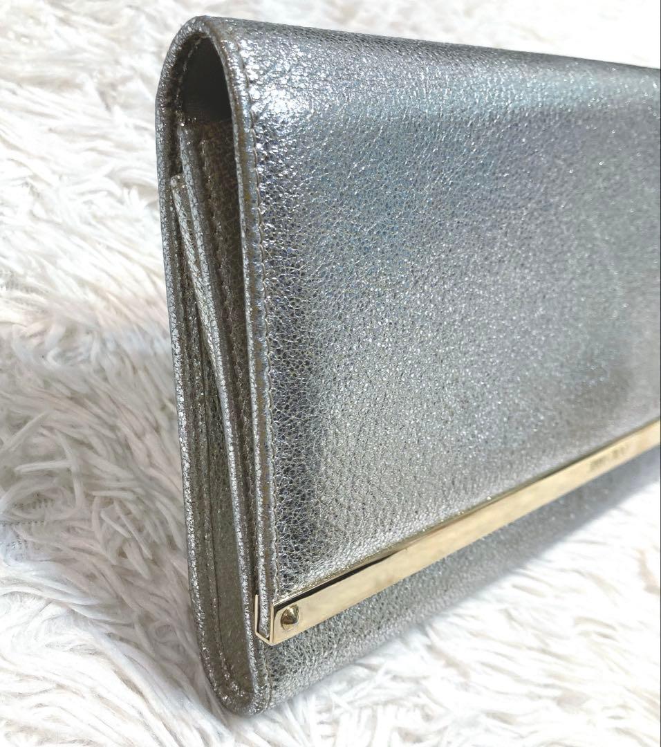 ジミーチュウ JIMMY CHOO MAIA クラッチバッグ シルバー