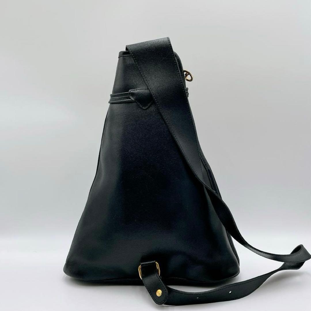 良品 Longchamp ワンショルダーバッグ ボディバッグ　黒 f404