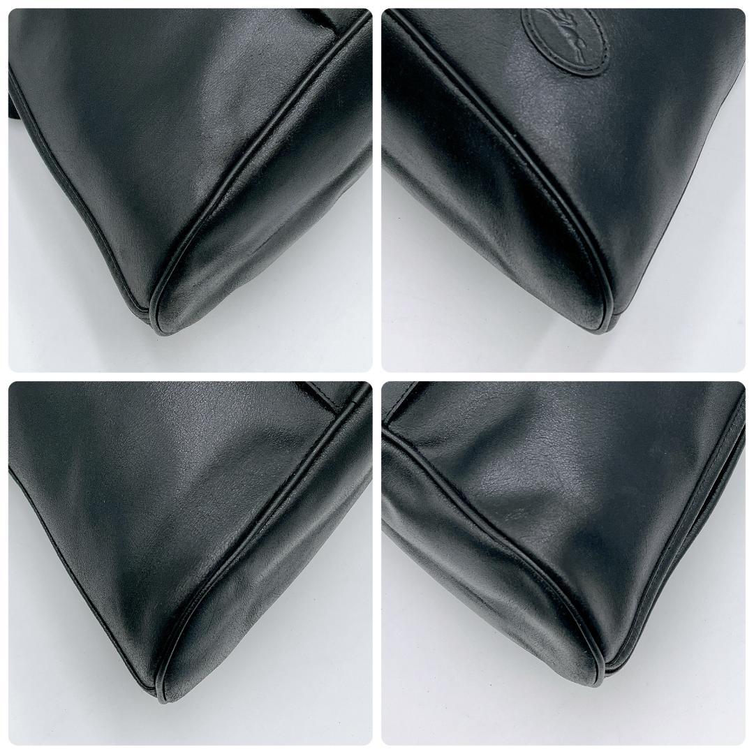 良品 Longchamp ワンショルダーバッグ ボディバッグ　黒 f404