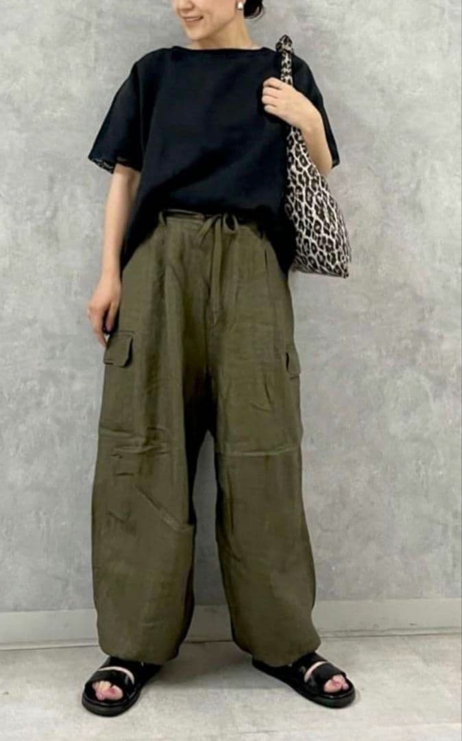 とも journalstandard luxe リネンヘリンカーゴパンツ