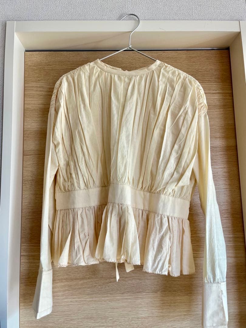 【美品】BUNON シルク混長袖コットンブラウス