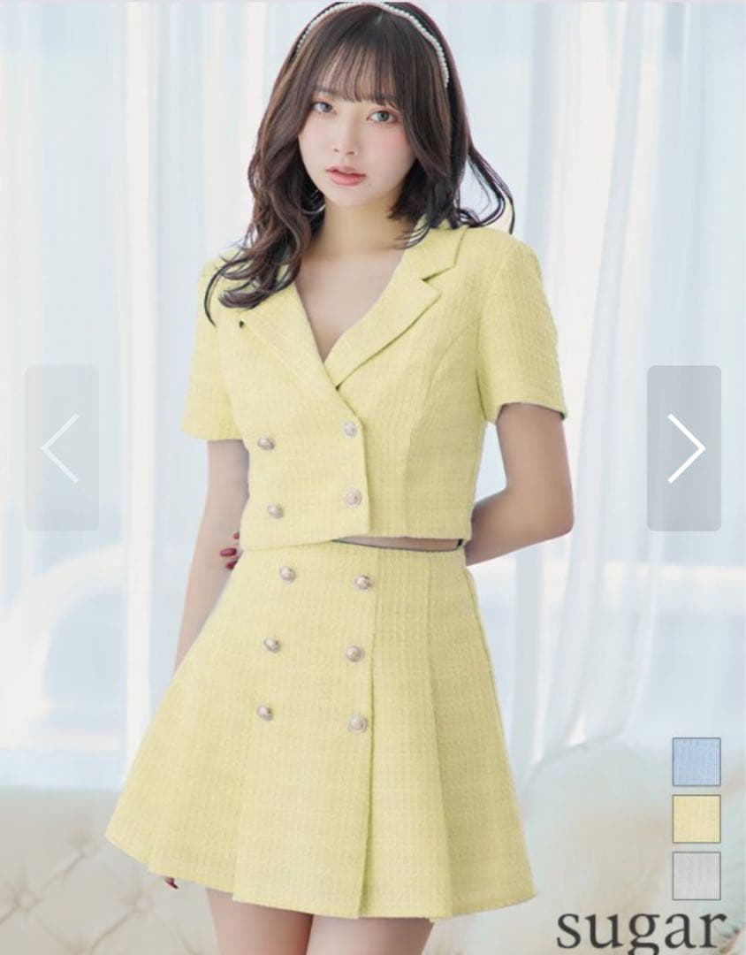 【an /アン】プリーツ/ Aライン/ セットアップ/ ミニドレス キャバドレス