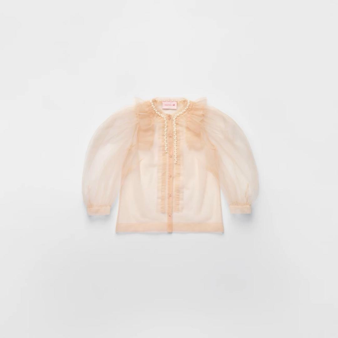 新品未使用 パフスリーブ チュールブラウス Simone Rocha x 