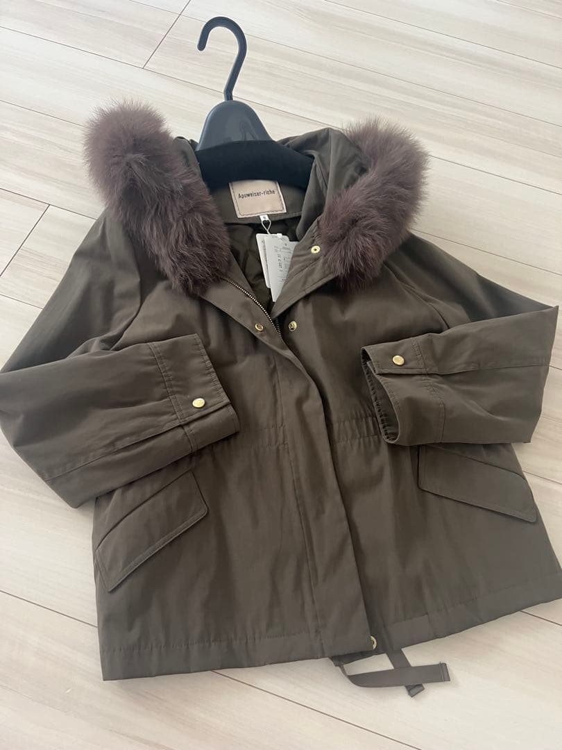 アプワイザーリッシェ　モッズコート　カーキ　ファー付き