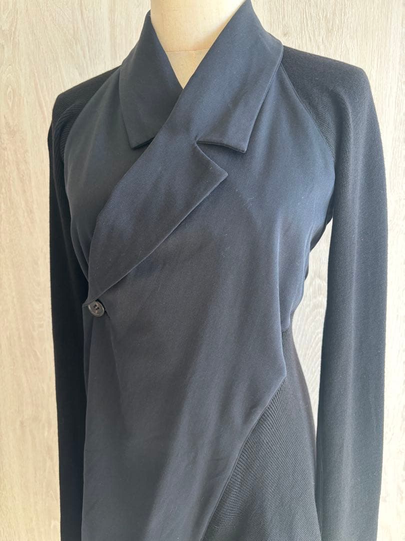 ヨージヤマモトブラックラップテーラードジャケット