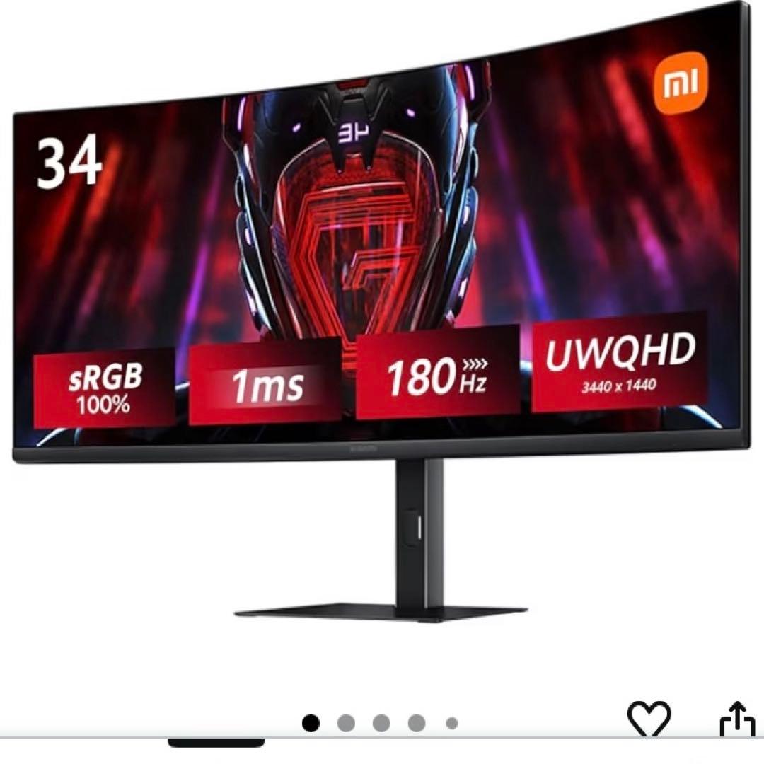 Xiaomi 曲面 ゲーミングモニター G34WQi 34インチ　新品購入
