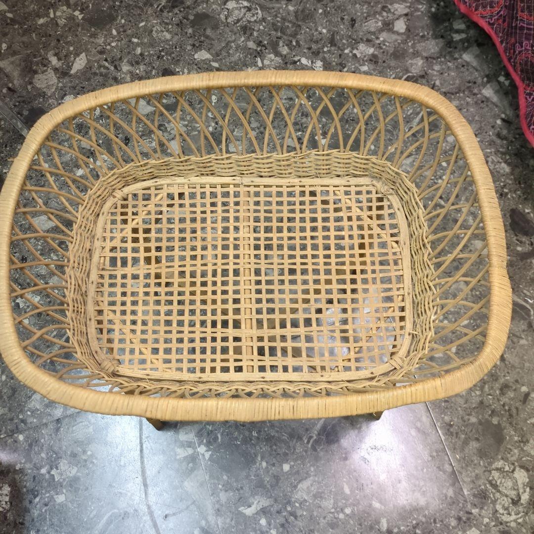 はなこ　昭和レトロ脱衣かご　古道具家具　　　　　　　籐ラック