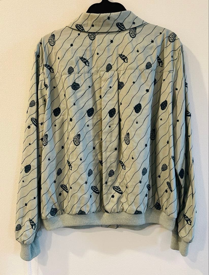 新品 ミナペルホネン sea jewel 刺繡 シルクリネン ブルゾン 36