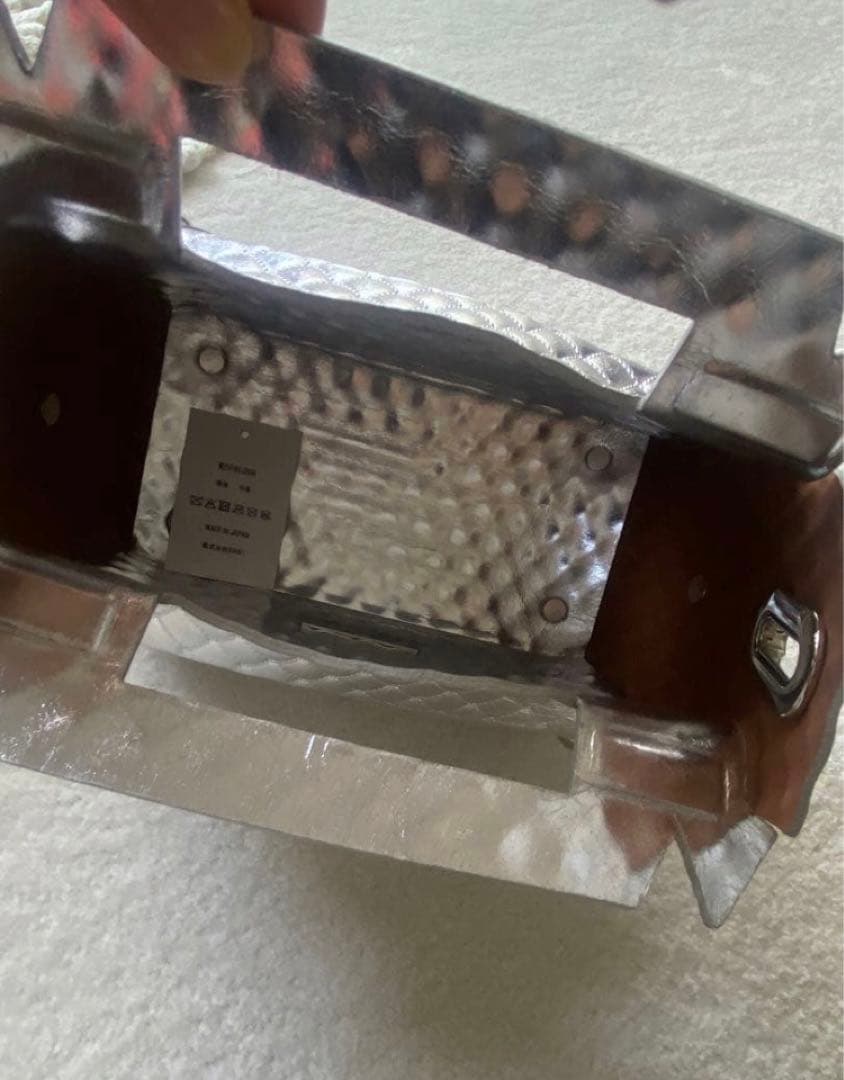 【MASU】25aw LEATHER CAKE BAG シルバー　大きいサイズ