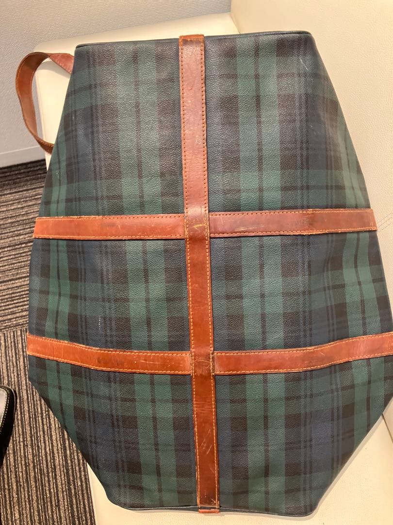 ポロ ラルフローレン ボストンバッグ 2way チェック PVC レザー 大容量