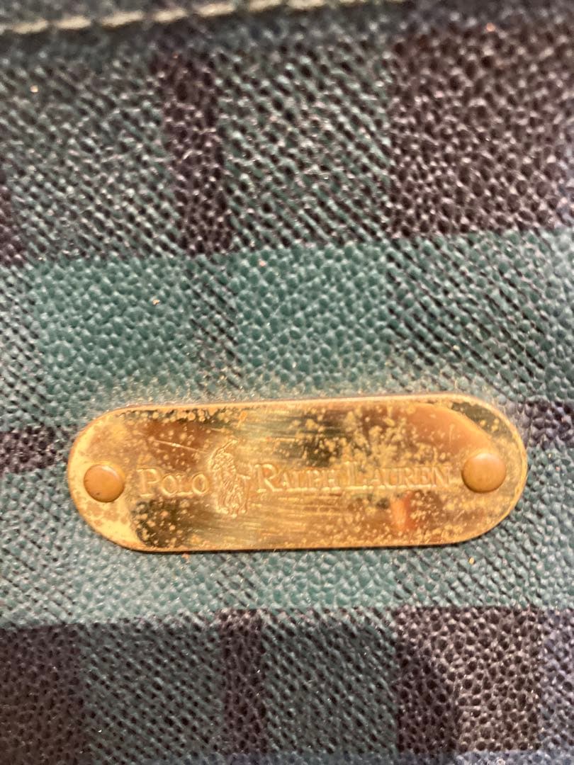 ポロ ラルフローレン ボストンバッグ 2way チェック PVC レザー 大容量