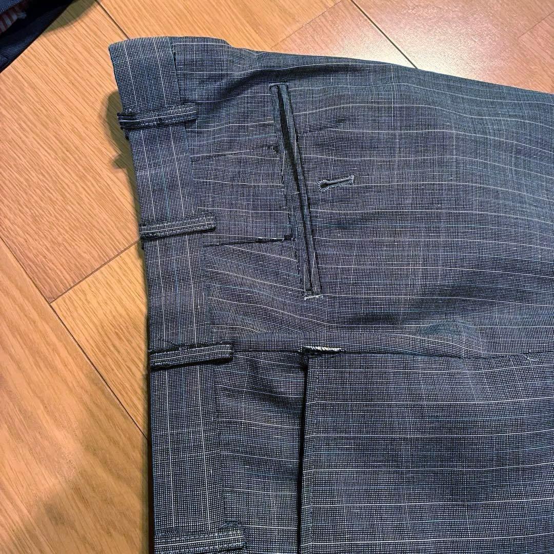 （UK高級生地モッズスーツ）グレー チェック柄 ビジネススーツジャケット