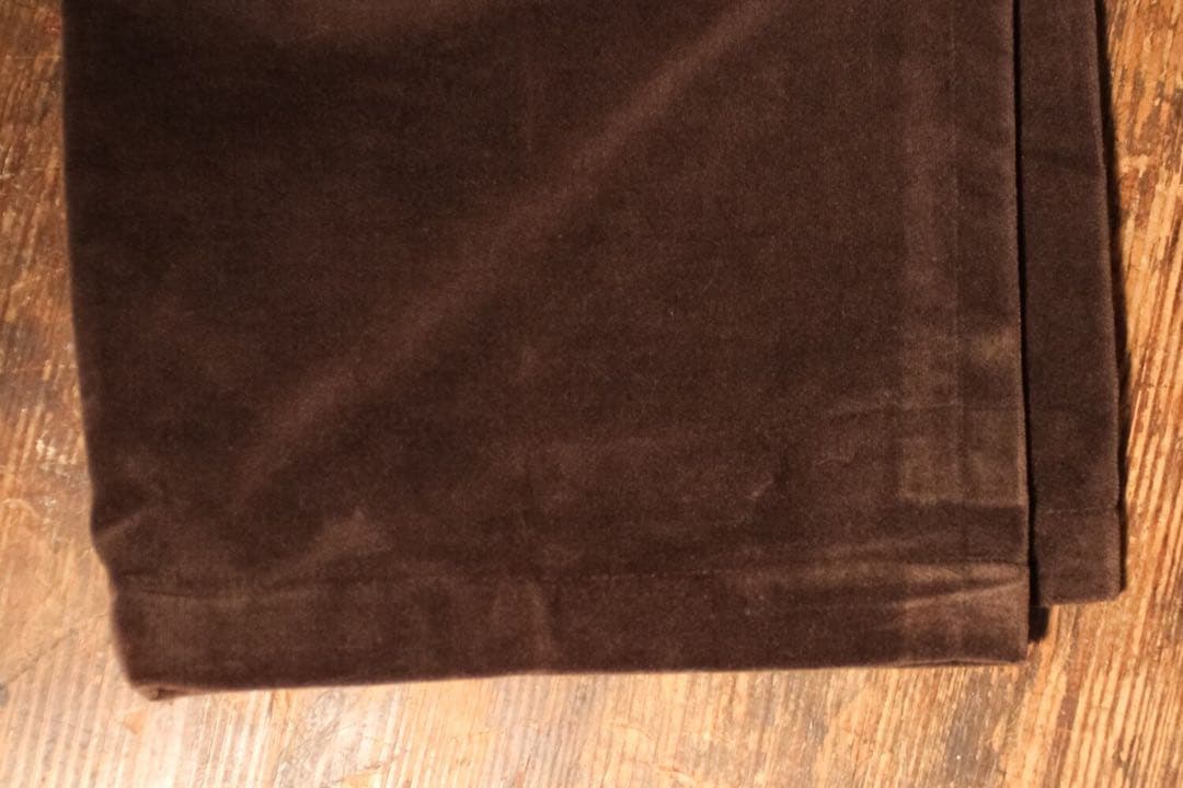 80s 90s KENZO日本製 ベロアパンツ ワイド 光沢 32 メンズ古着L