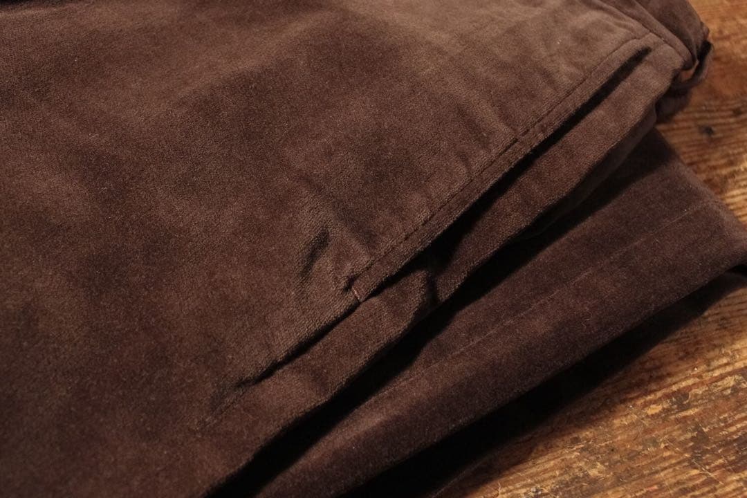 80s 90s KENZO日本製 ベロアパンツ ワイド 光沢 32 メンズ古着L