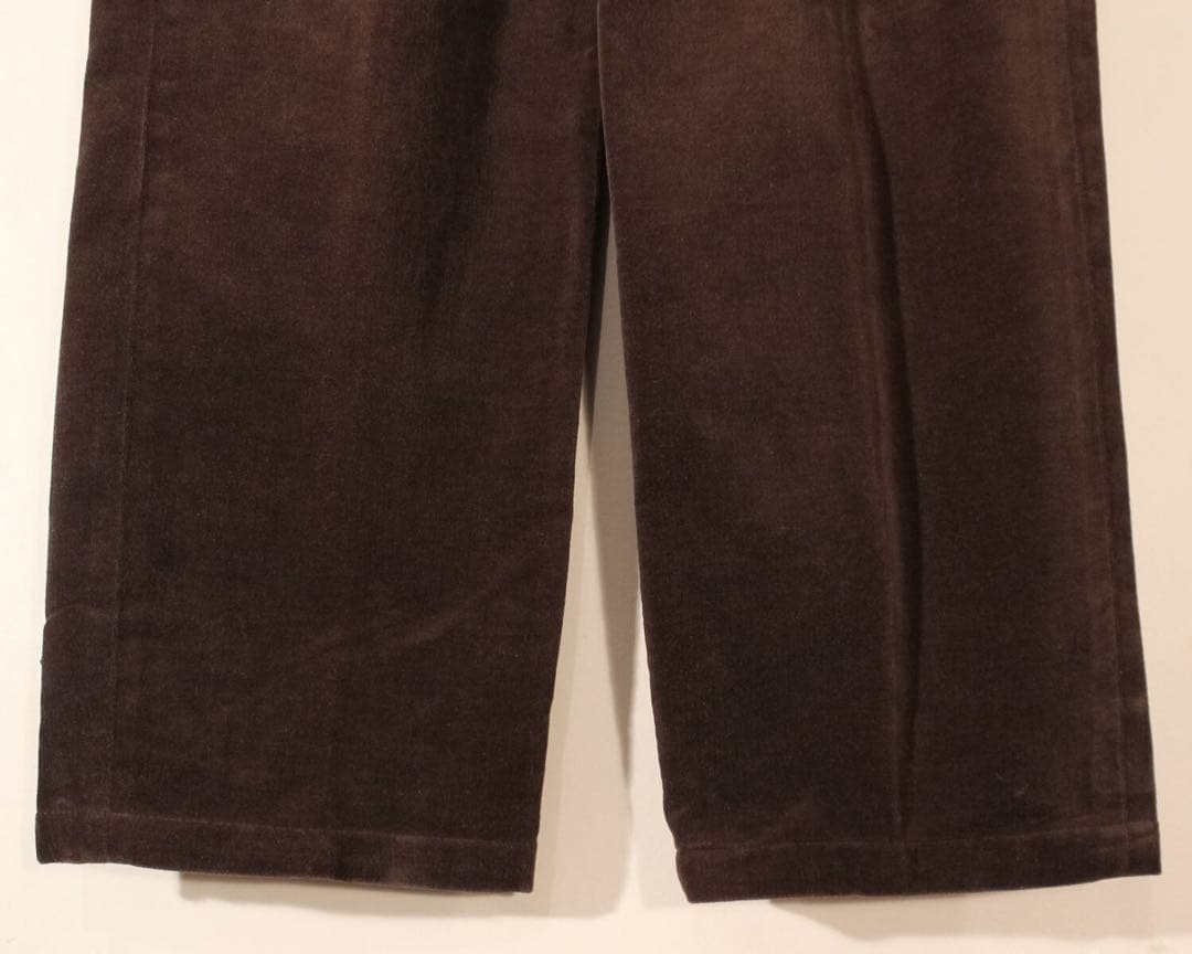 80s 90s KENZO日本製 ベロアパンツ ワイド 光沢 32 メンズ古着L