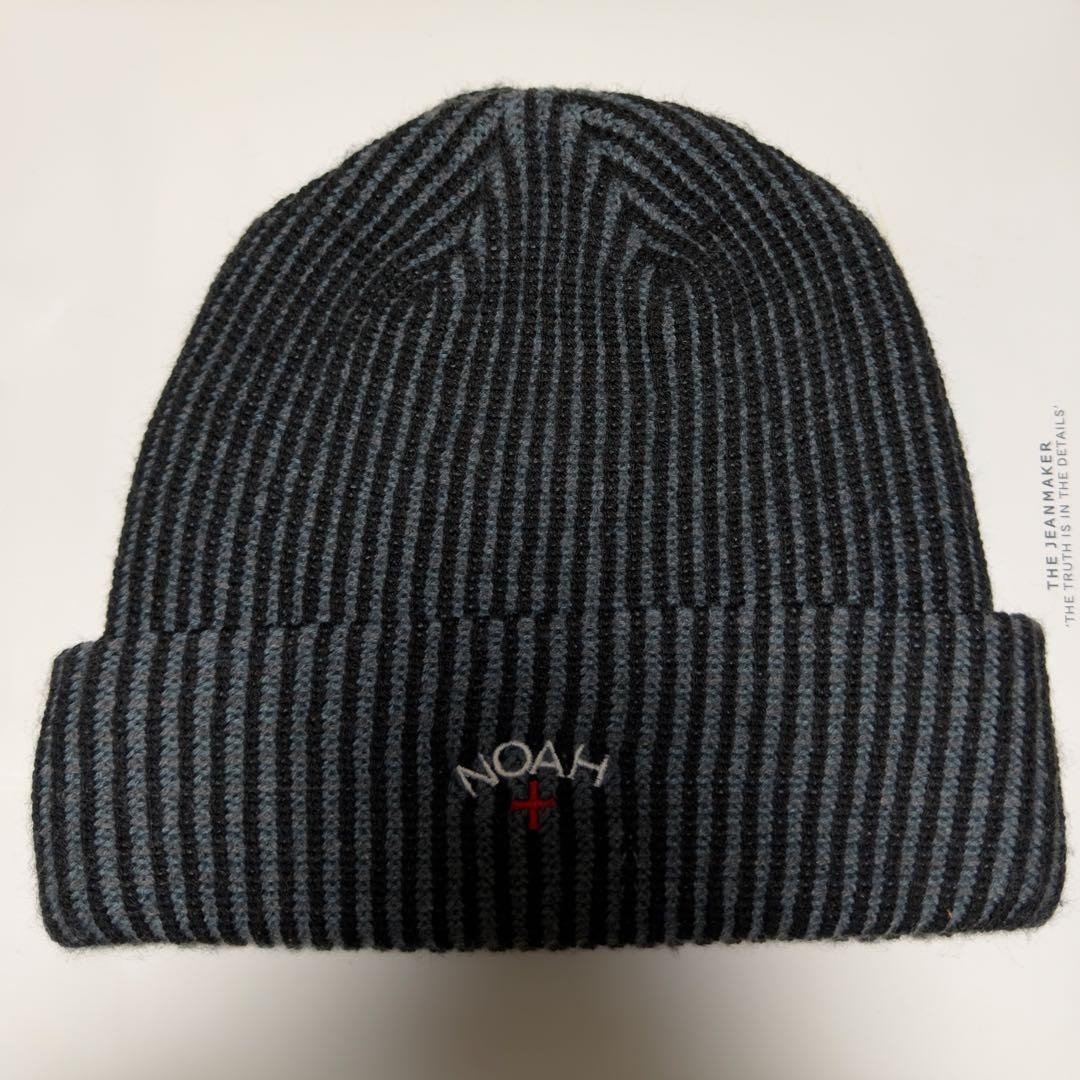 【希少】NOAH ニット帽 グレー ブラック ストライプ