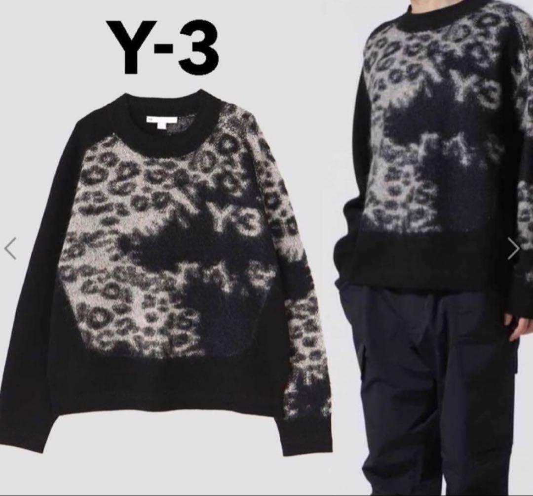 Y-3 U LEOPARD KNIT CREW SWEATER サイズL