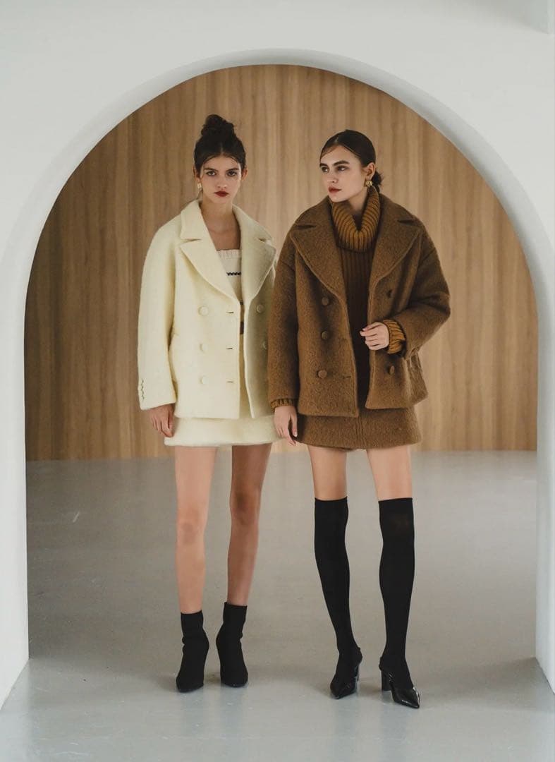 スカート Handmade stitch wool culottes