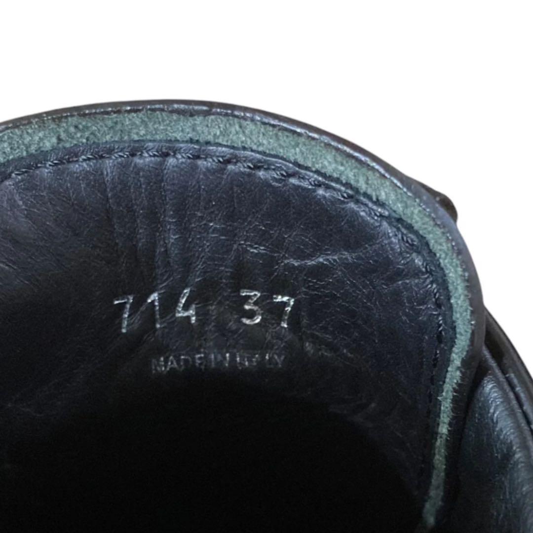 希少 PRADA プラダ モノリス スタッズローファー ブラック 37 24cm