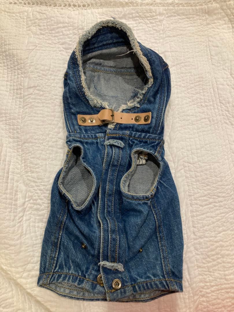 大人気 the N ダメージ加工 デニム　袖なしパーカー