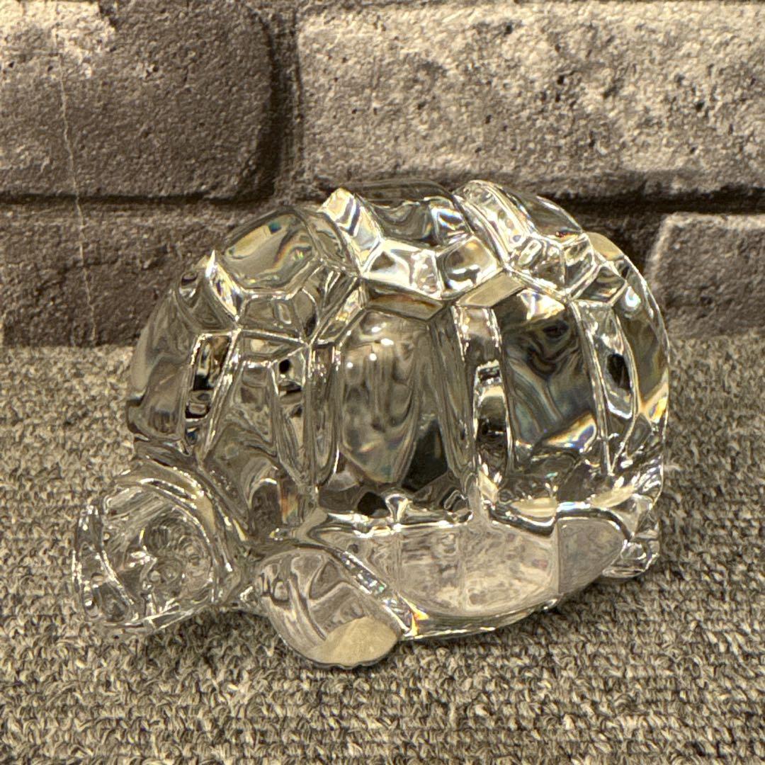 バカラ 置物 オブジェ 亀 カメ クリスタルガラス インテリア Baccarat