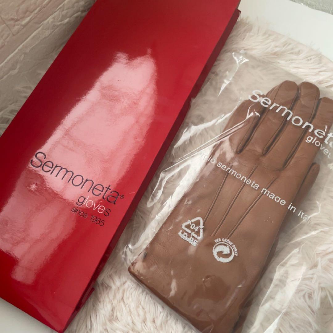 Sermoneta レザー手袋 ブラウン