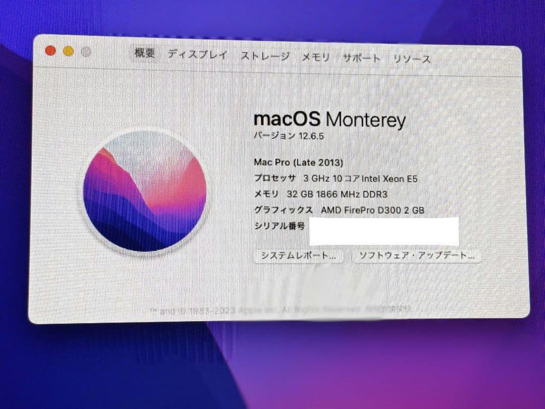 送料込みMac Pro 2013 10コア メモリ32GB 元箱有り