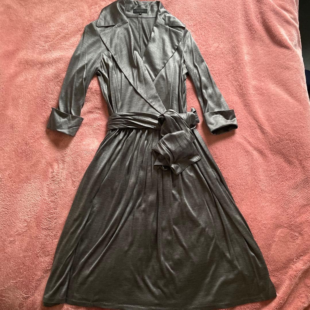 BURBERRY BLACK LABEL グレー ラップドレス 38