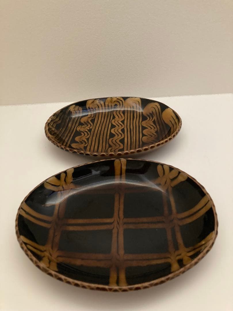 十場天神さんの楕円皿2枚セット