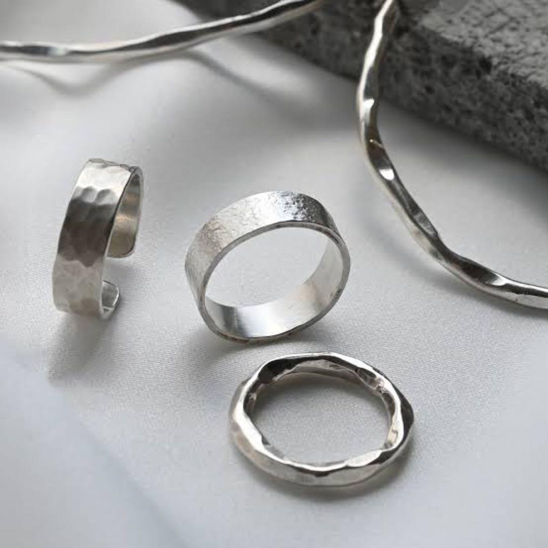 シルバー ハンマードリング 4点セット