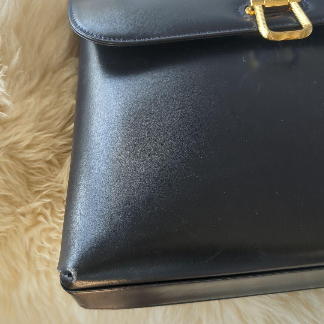 銀座和光オリジナル本革バッグ　ネイビー