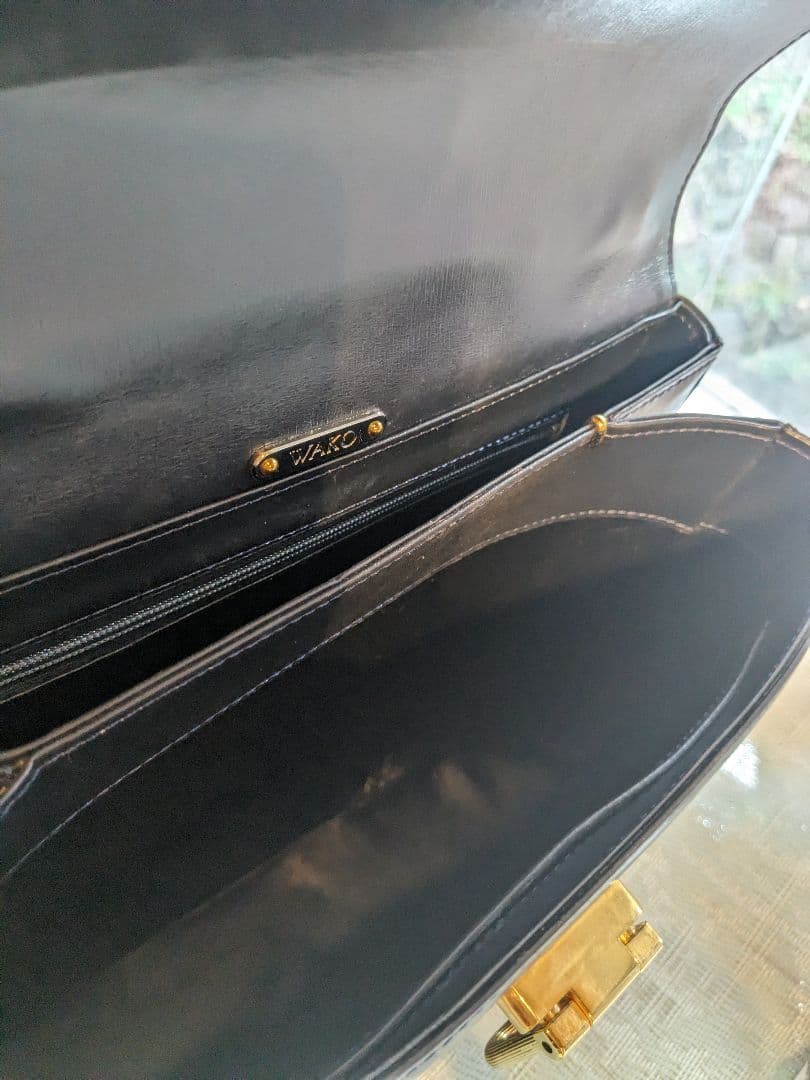 銀座和光オリジナル本革バッグ　ネイビー