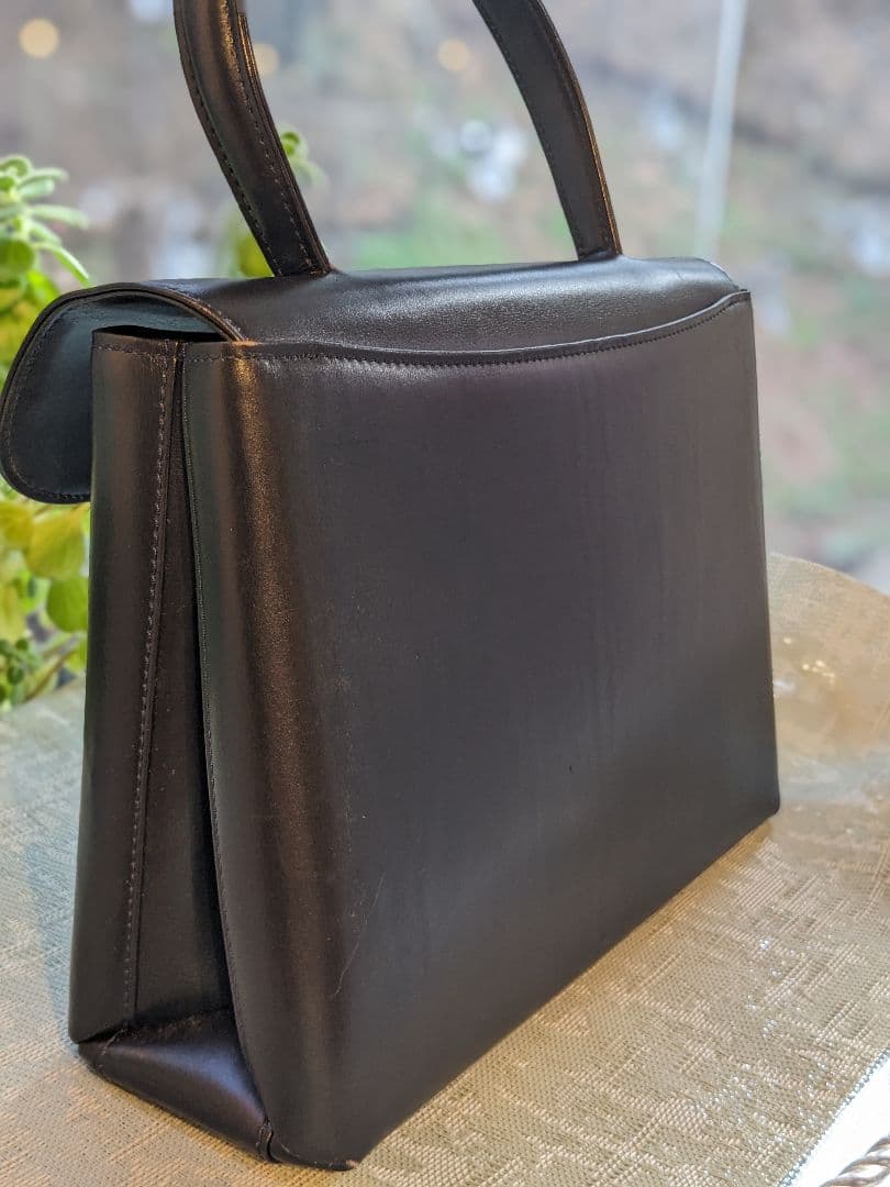 銀座和光オリジナル本革バッグ　ネイビー