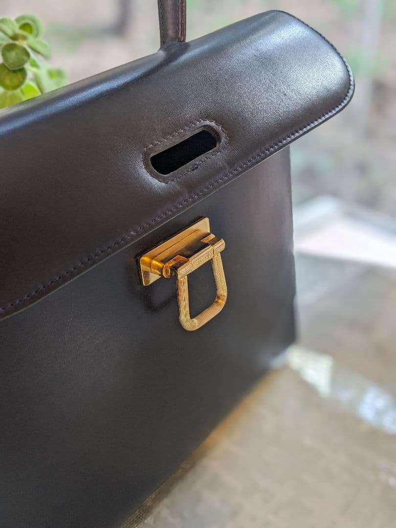 銀座和光オリジナル本革バッグ　ネイビー