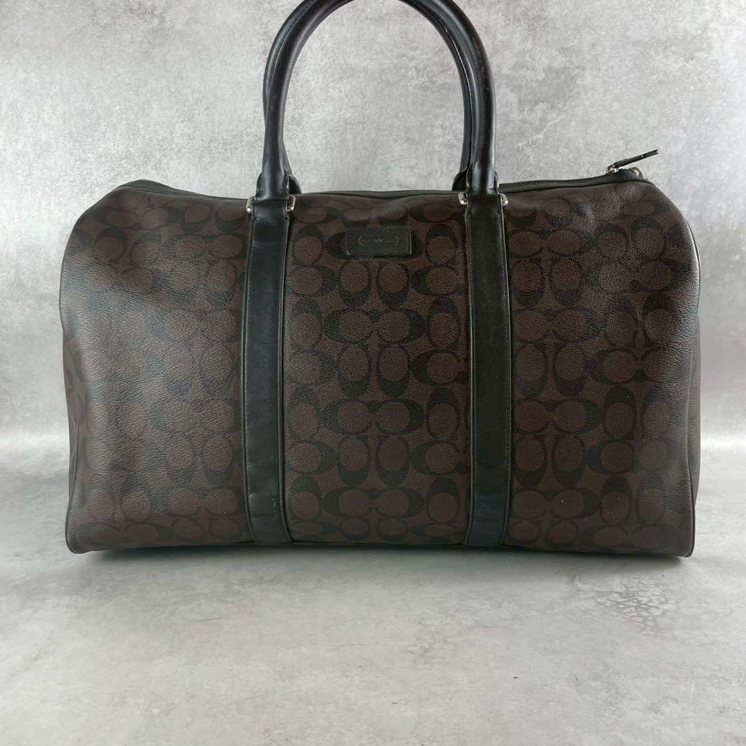 COACH コーチ　ダークブラウン ボストンバッグ　レザー